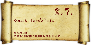 Kosik Terézia névjegykártya